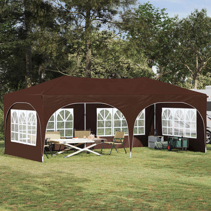 Pop-up Feesttent Bruin 575 x 288 x 245 cm Oxford Stof