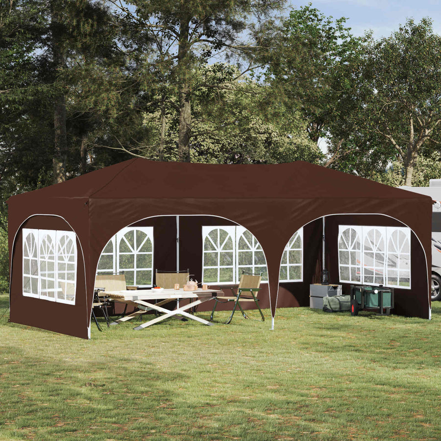 Pop-up Feesttent Bruin 575 x 288 x 245 cm Oxford Stof