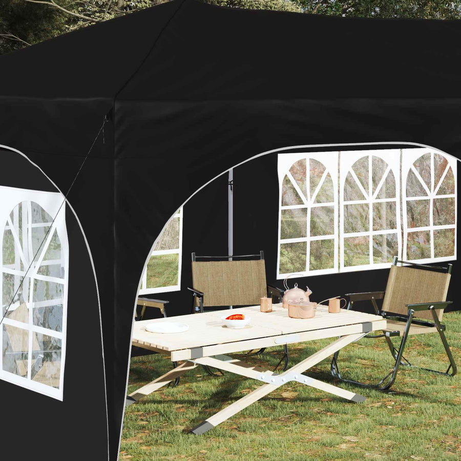 Pop-up Feesttent Zwart 575 x 288 x 245 cm Oxford Stof