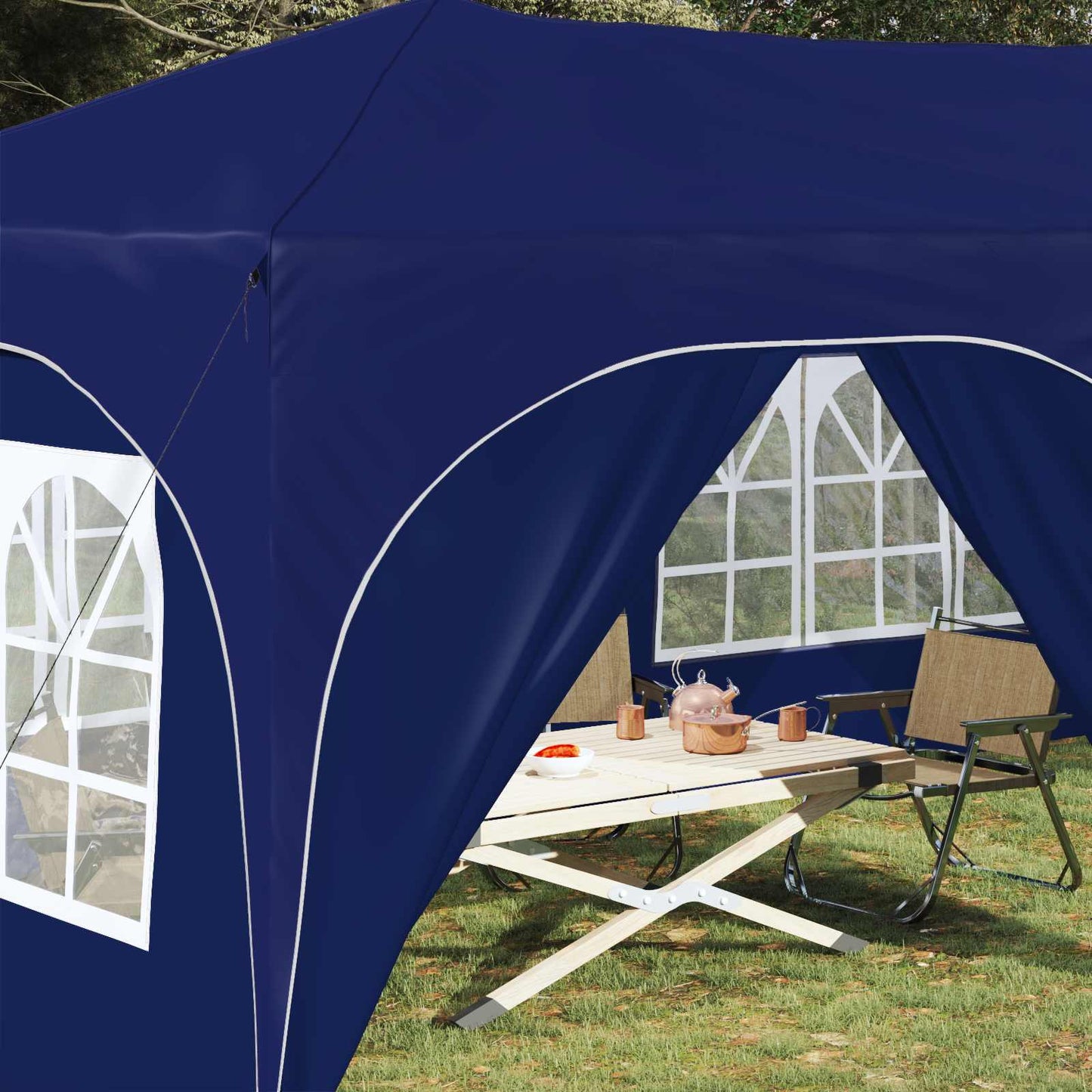 Pop-up Feesttent Blauw 575 x 288 x 245 cm Oxford Stof