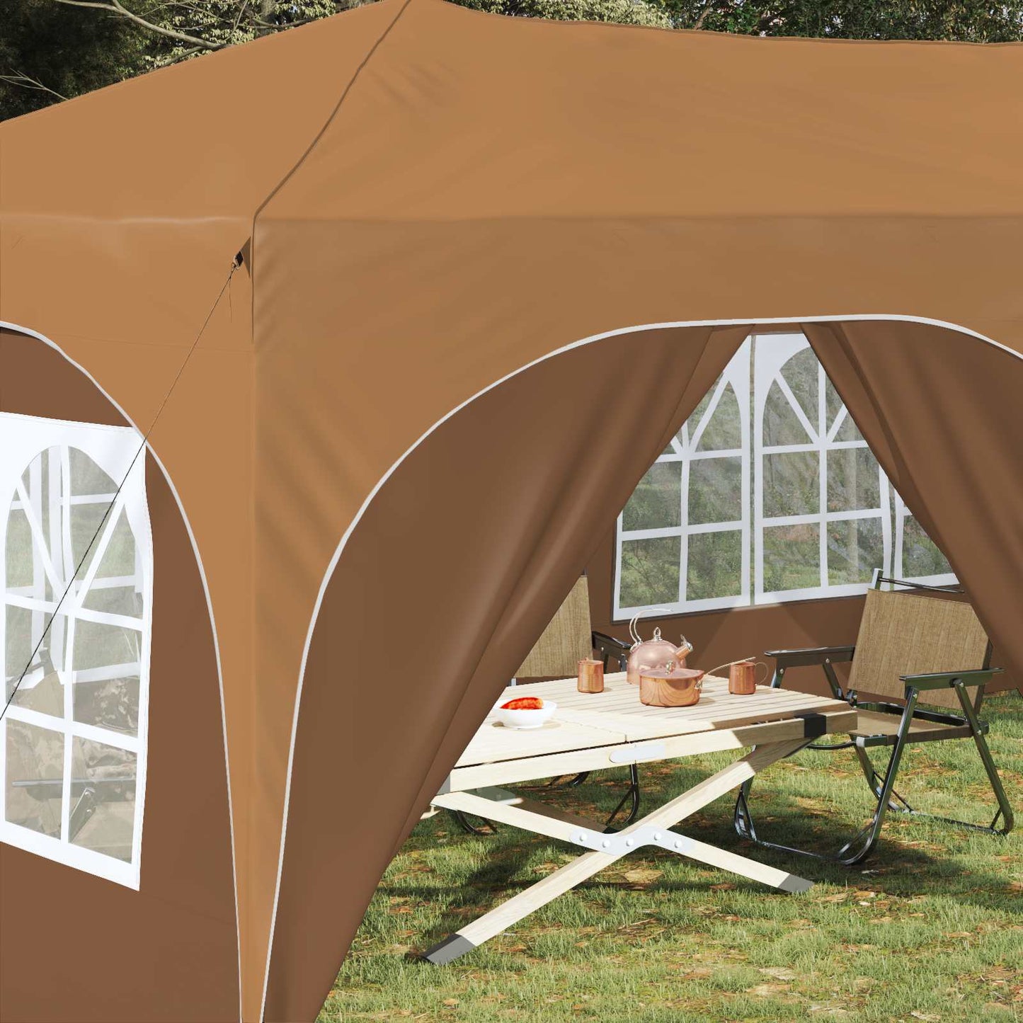 Pop-up Feesttent Beige 575 x 288 x 245 cm Oxford Stof