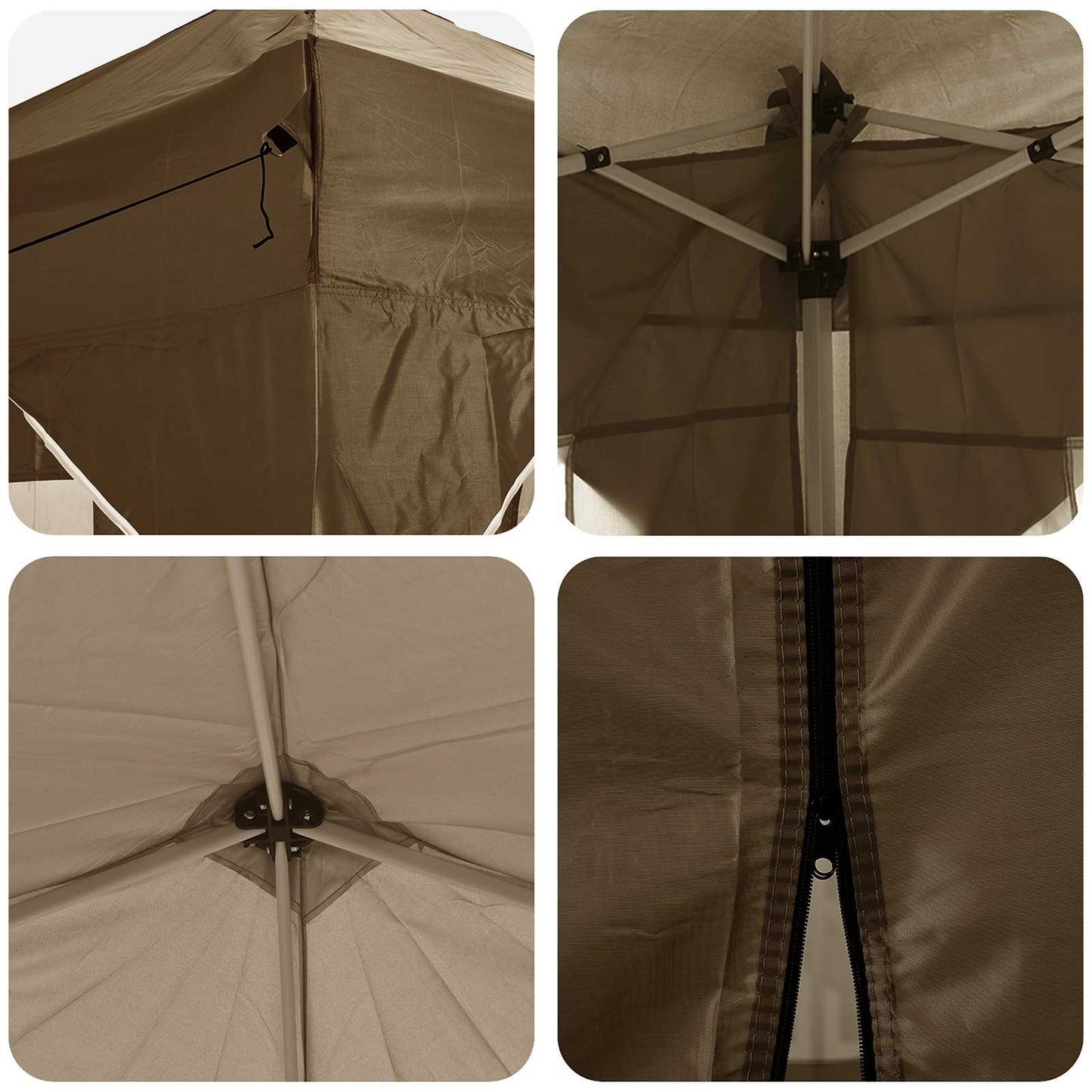 Pop-up Feesttent Taupe 575 x 288 x 245 cm Oxford Stof