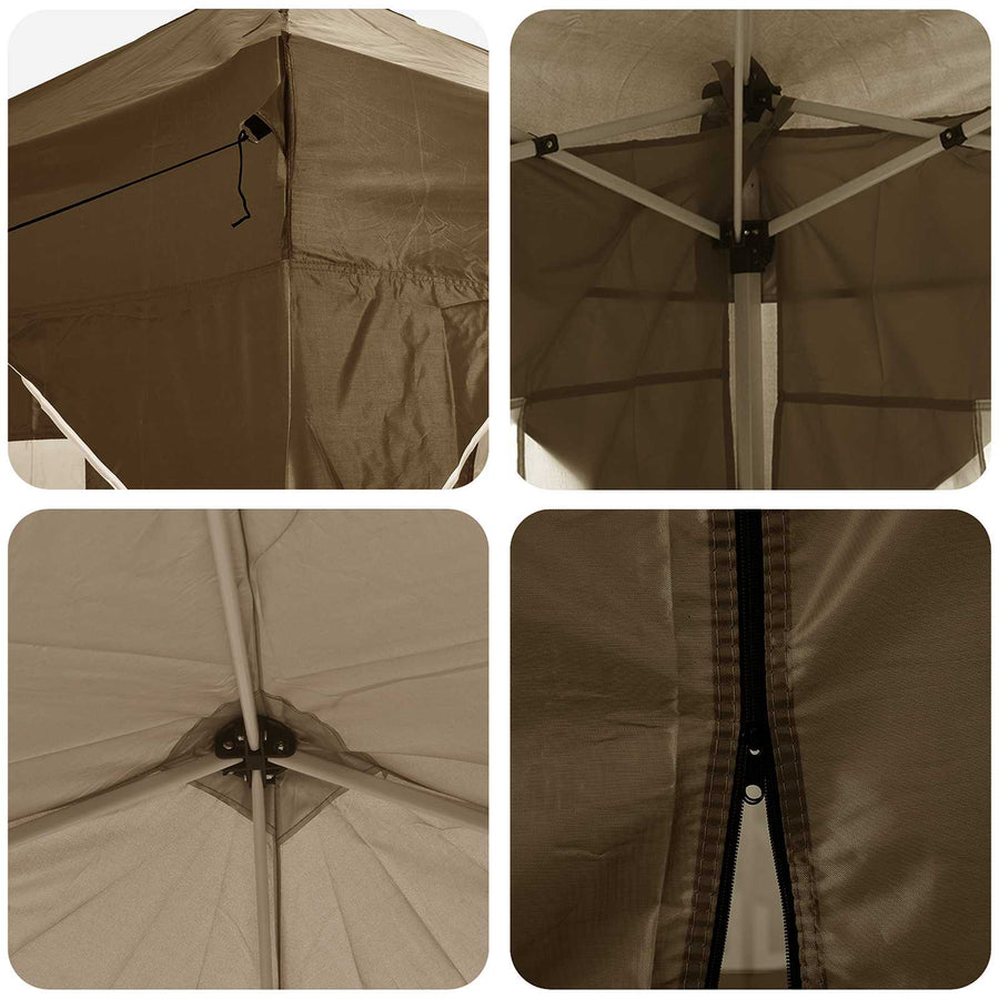 Pop-up Feesttent Taupe 575 x 288 x 245 cm Oxford Stof