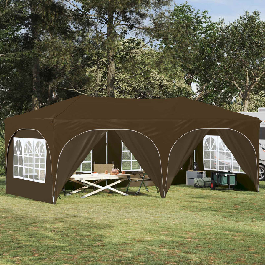 Pop-up Feesttent Taupe 575 x 288 x 245 cm Oxford Stof