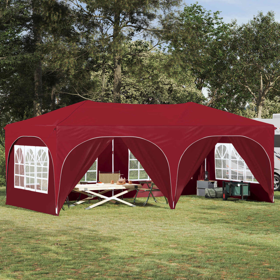 Pop-up Feesttent Bordeauxrood 575 x 288 x 245 cm Oxford Stof