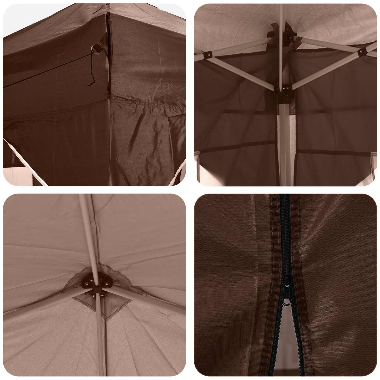 Pop-up Feesttent Bruin 575 x 288 x 245 cm Oxford Stof