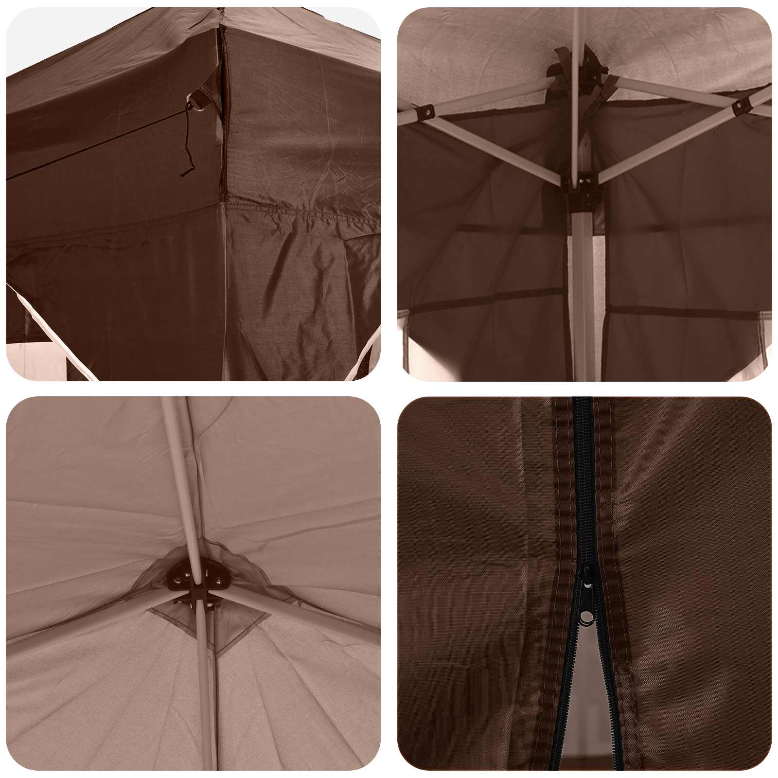 Pop-up Feesttent Bruin 575 x 288 x 245 cm Oxford Stof