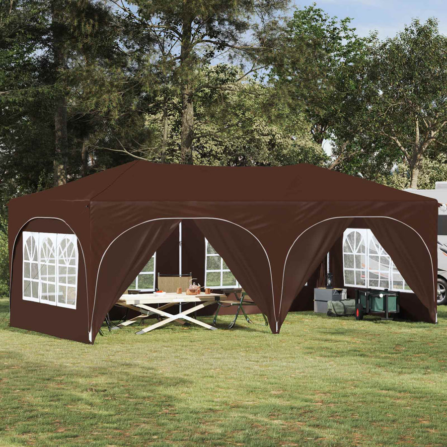 Pop-up Feesttent Bruin 575 x 288 x 245 cm Oxford Stof