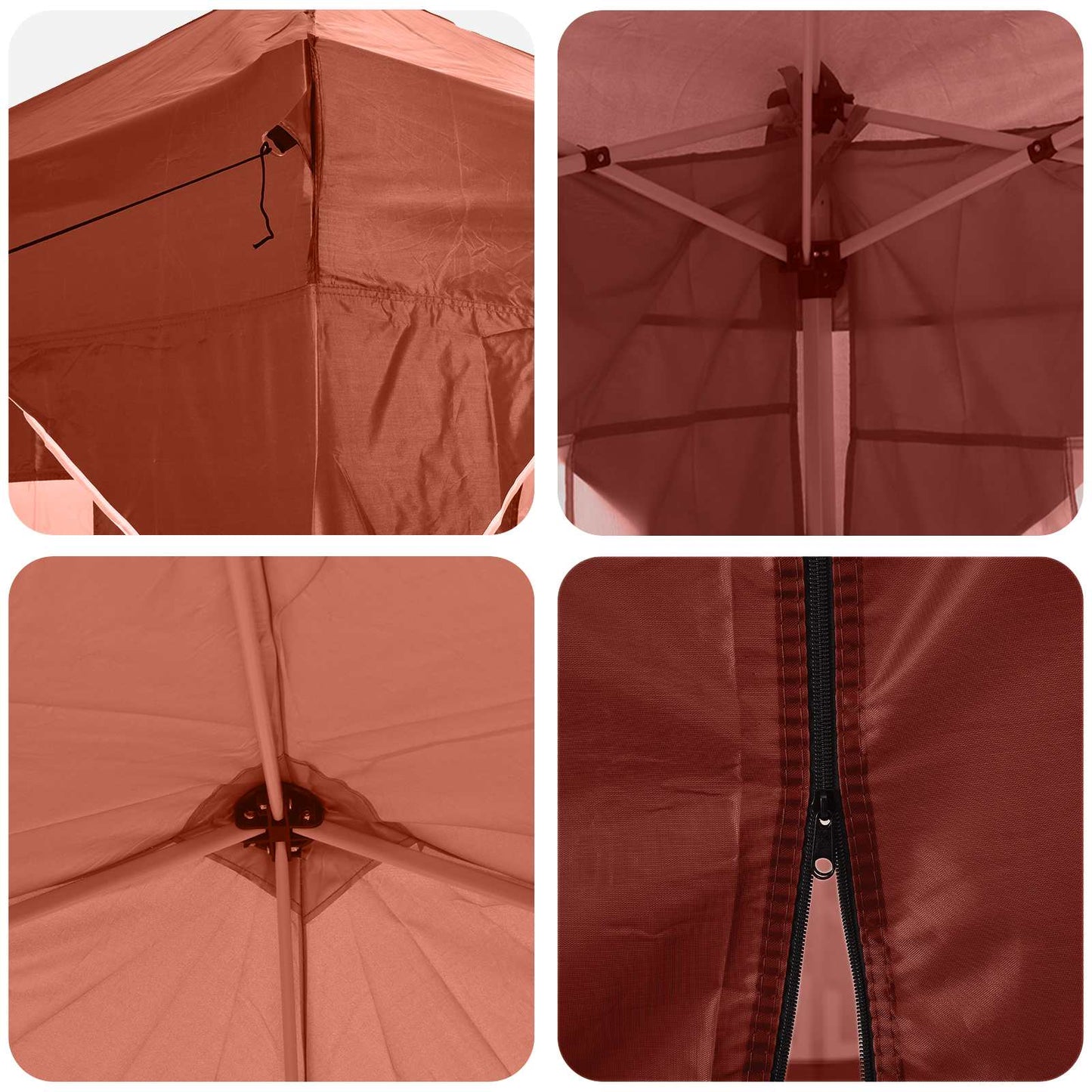 Pop-up Feesttent Terracotta 575 x 288 x 245 cm Oxford Stof