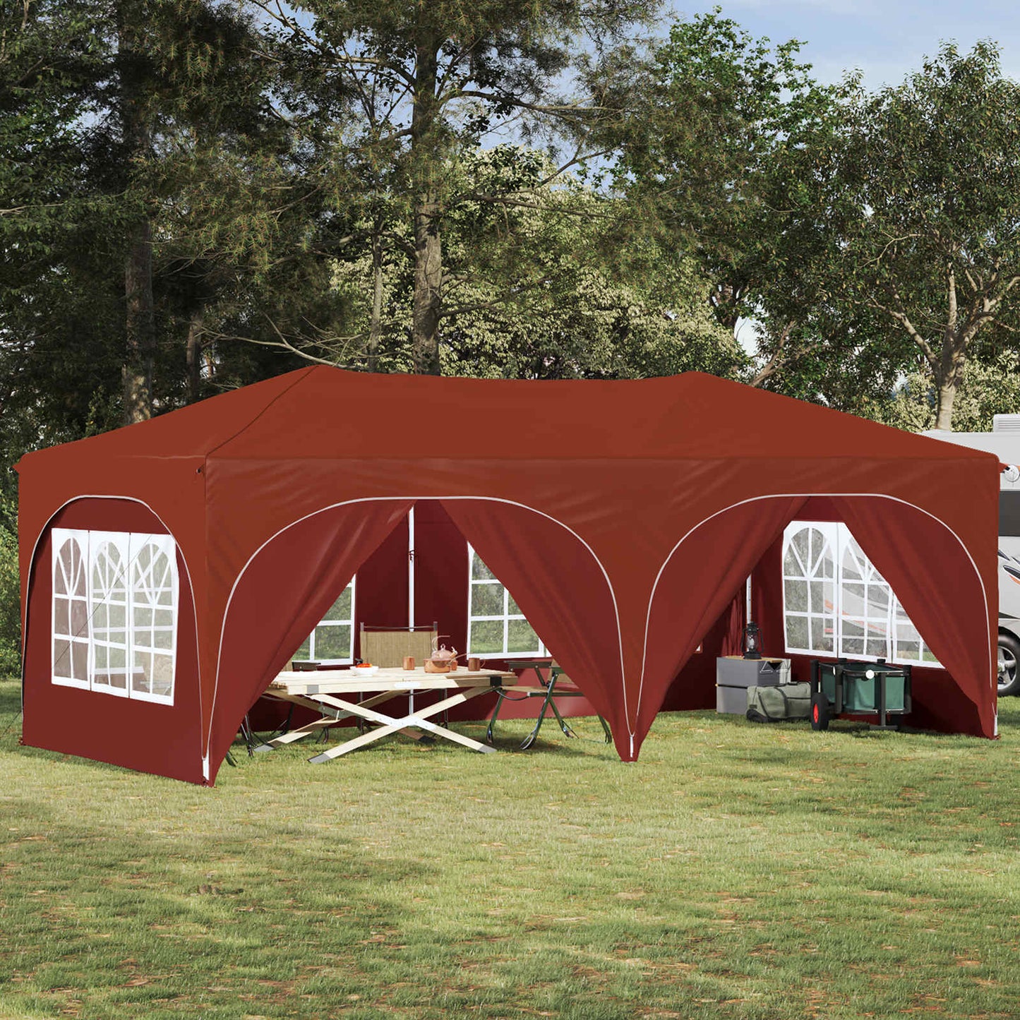 Pop-up Feesttent Terracotta 575 x 288 x 245 cm Oxford Stof