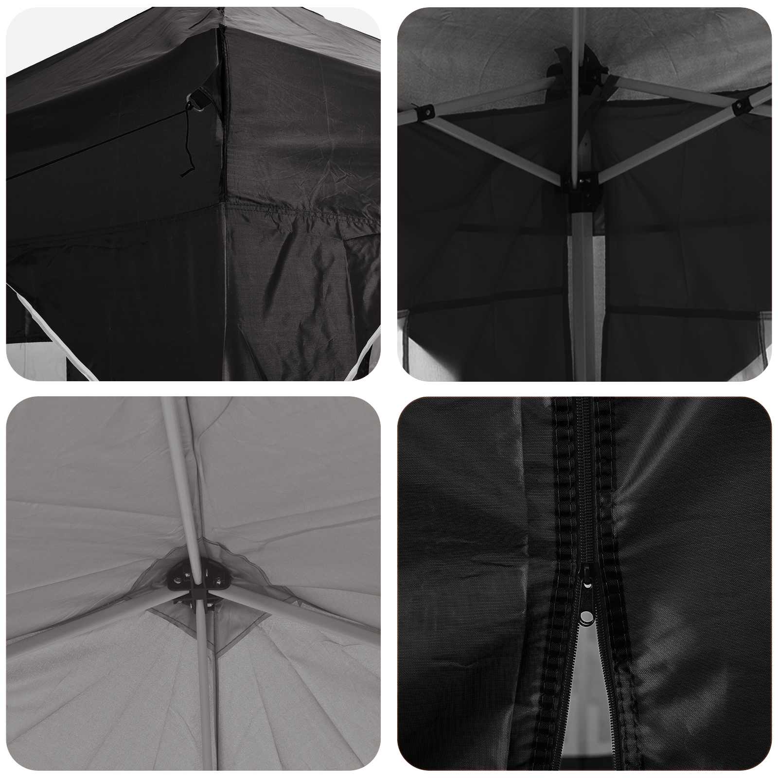 Pop-up Feesttent Zwart 575 x 288 x 245 cm Oxford Stof