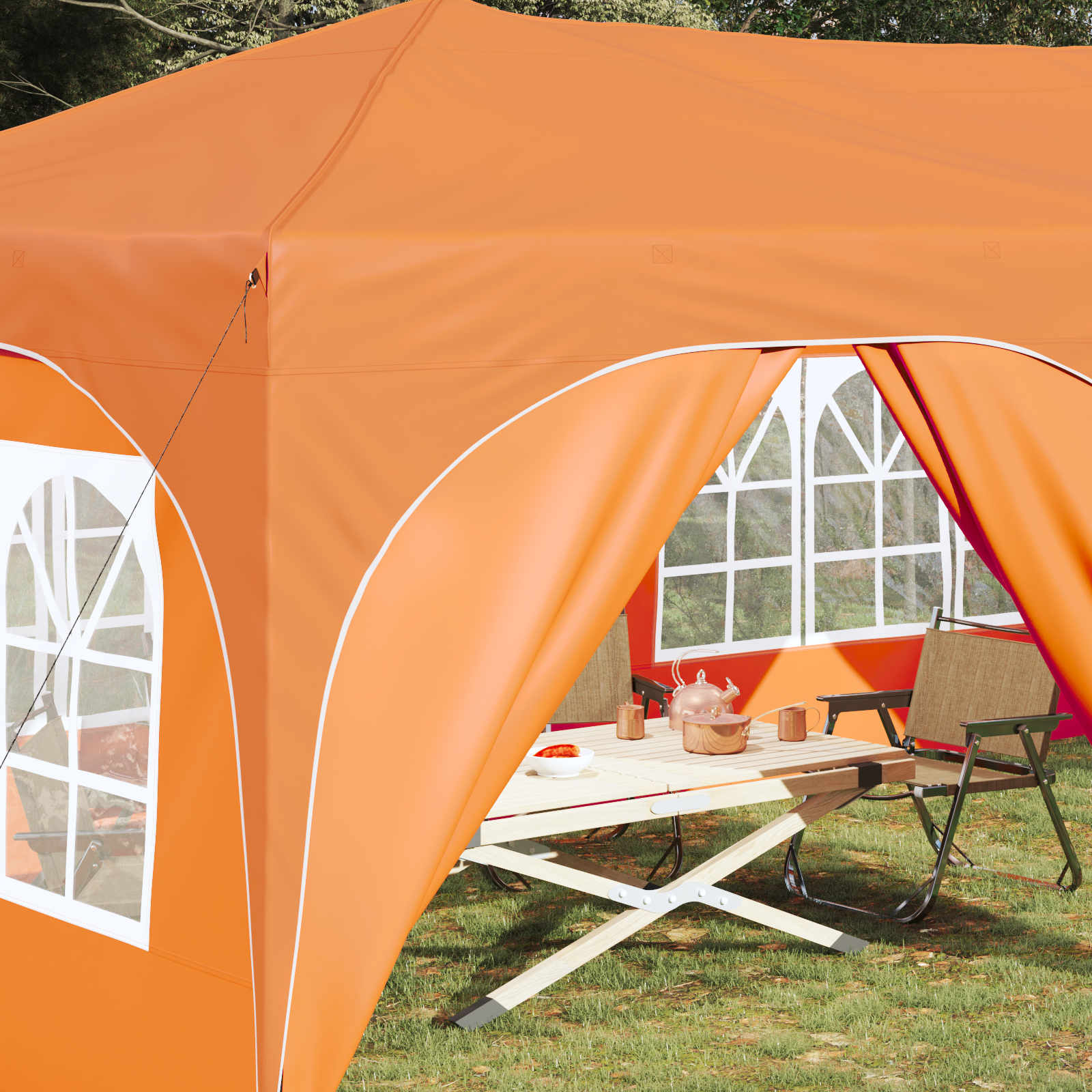 Pop-up Feesttent Oranje 575 x 288 x 245 cm Oxford Stof