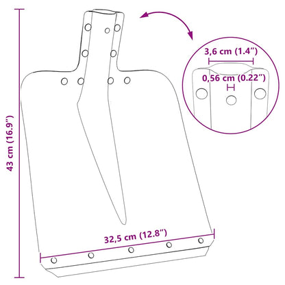 Schep Hoofd Zilver 41,5 x 32,5 cm Aluminium