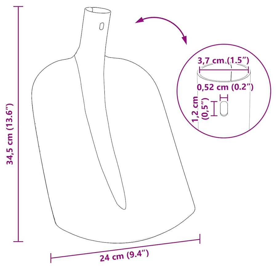 Schep Hoofd Zwart 34,5 x 24 cm Gepoedercoat staal