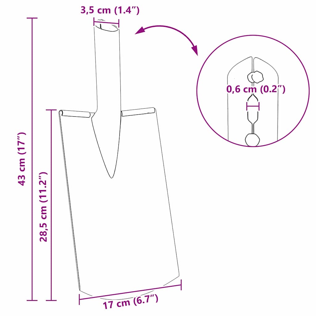Schep Hoofd 4 pcs Zilver 43 x 17 cm Gepoedercoat staal