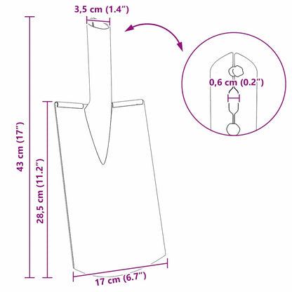 Schep Hoofd 4 pcs Zilver 43 x 17 cm Gepoedercoat staal