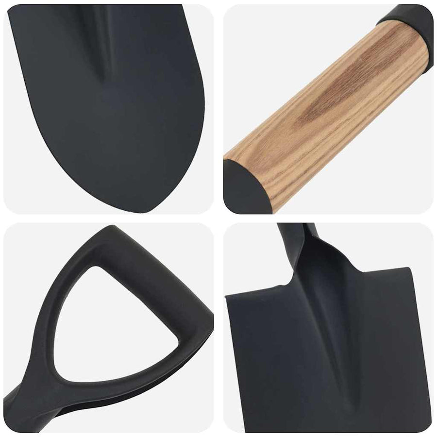 Schep Zwart 68,5 cm Krachtig gecoat staal en massief hout