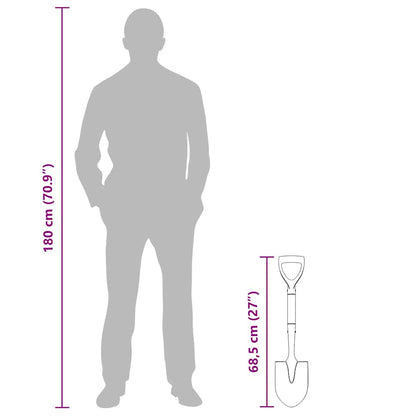 Schep Zwart 68,5 cm Krachtig gecoat staal en massief hout