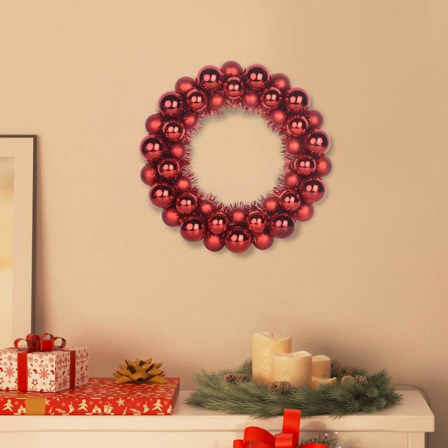 Kerstbal Kransen 2 pcs Rood 33 x 33 x 7 cm Polystyreen
