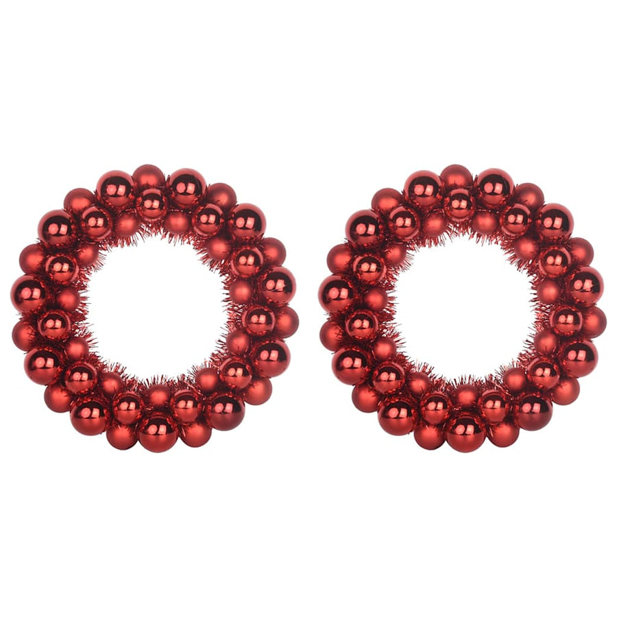 Kerstbal Kransen 2 pcs Rood 33 x 33 x 7 cm Polystyreen