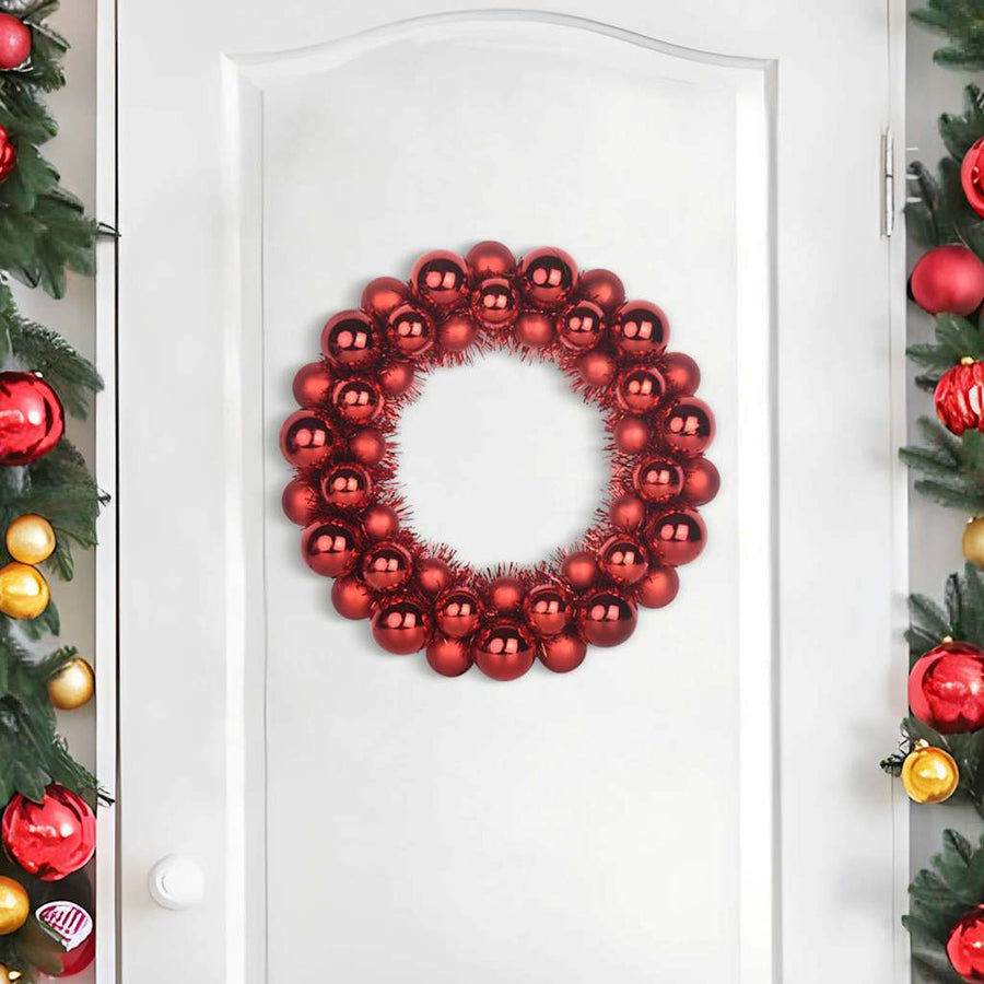 Kerstbal Kransen 2 pcs Rood 33 x 33 x 7 cm Polystyreen
