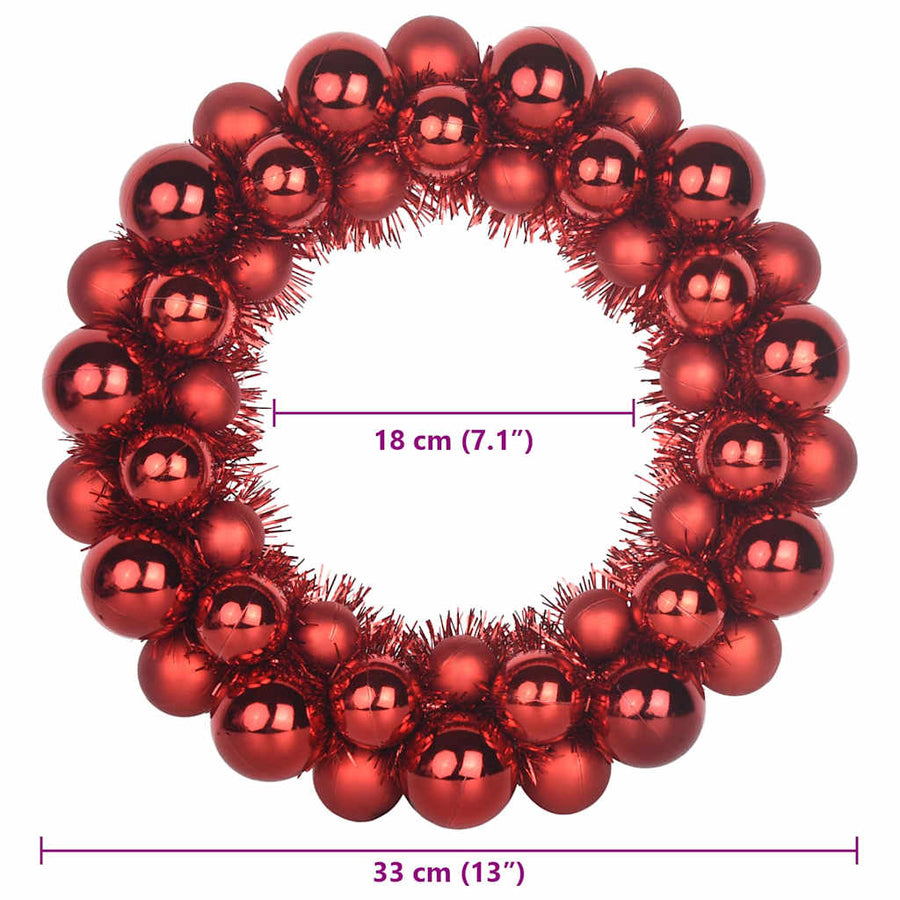 Kerstbal Kransen 2 pcs Rood 33 x 33 x 7 cm Polystyreen