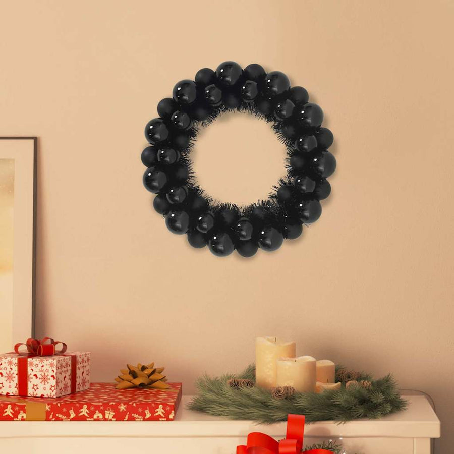 Kerstbal Kransen 2 pcs Zwart 33 x 33 x 7 cm Polystyreen