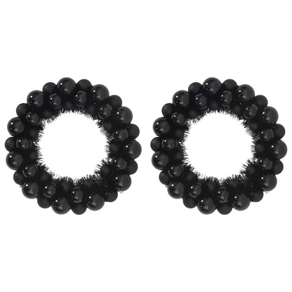 Kerstbal Kransen 2 pcs Zwart 33 x 33 x 7 cm Polystyreen