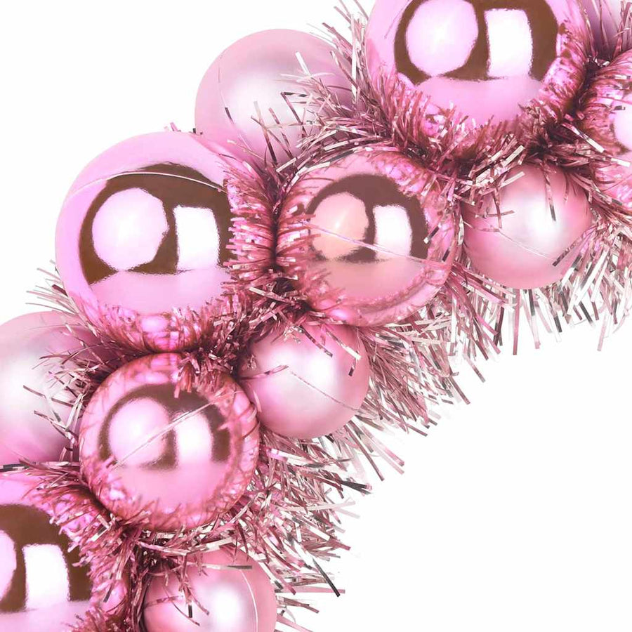Kerstbal Kransen 2 pcs Roze 33 x 33 x 7 cm Polystyreen