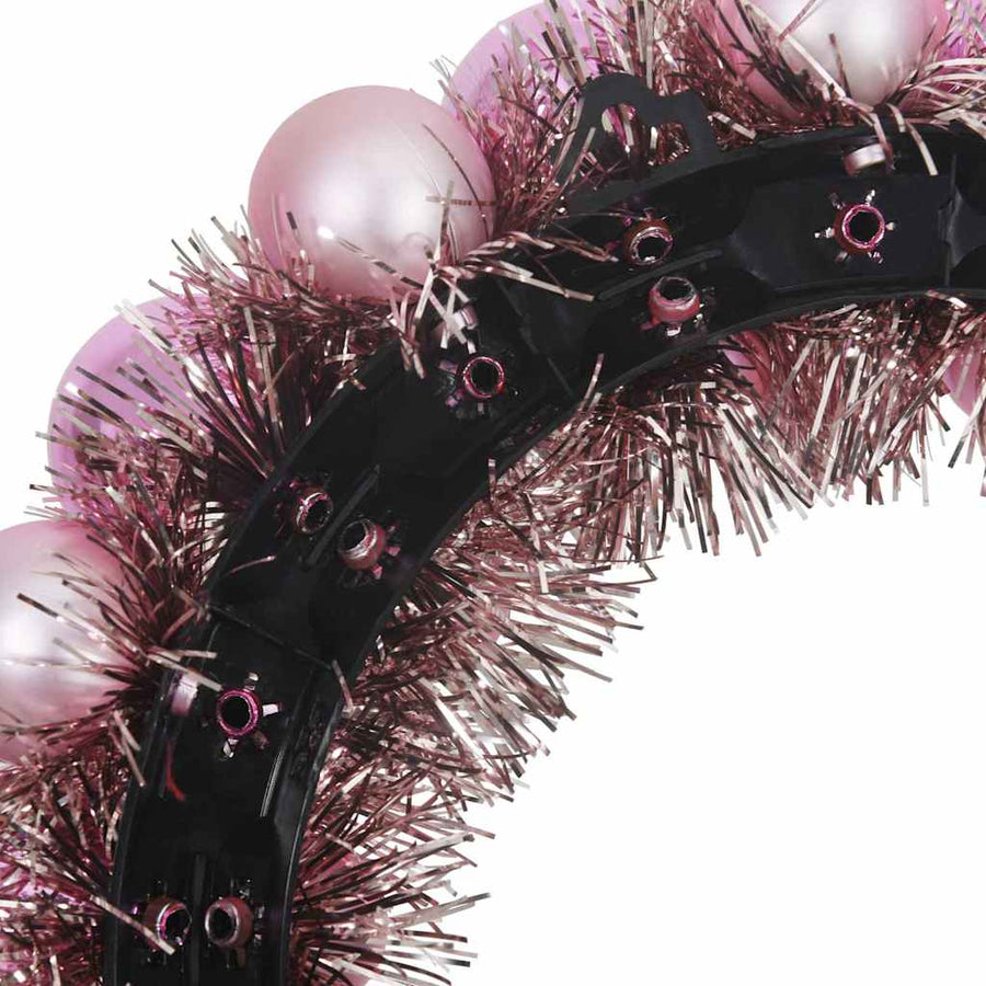 Kerstbal Kransen 2 pcs Roze 33 x 33 x 7 cm Polystyreen