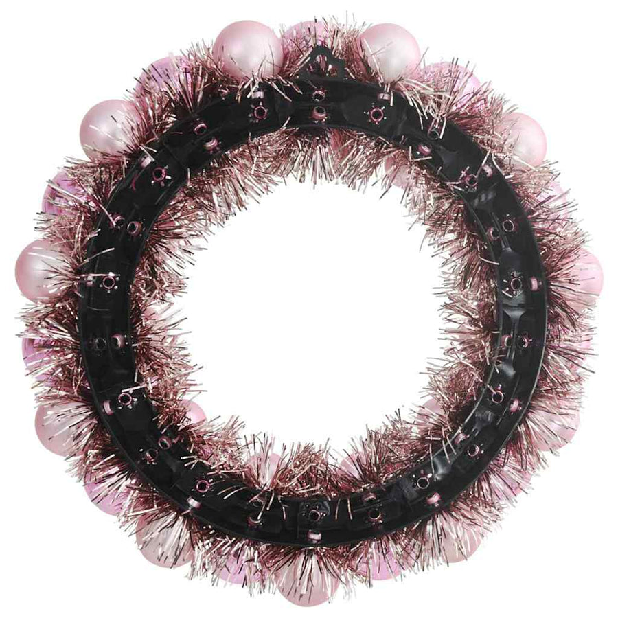 Kerstbal Kransen 2 pcs Roze 33 x 33 x 7 cm Polystyreen