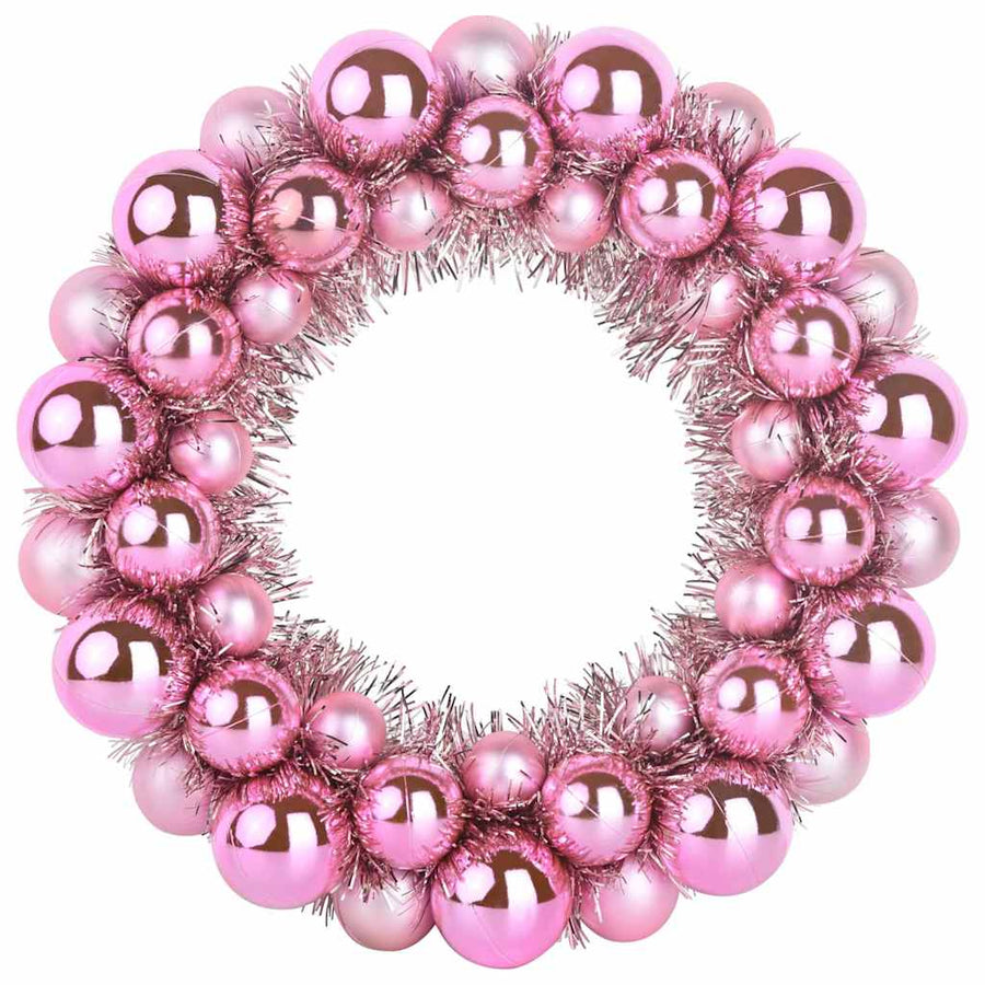 Kerstbal Kransen 2 pcs Roze 33 x 33 x 7 cm Polystyreen