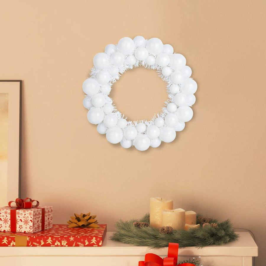 Kerstbal Kransen 2 pcs Wit 33 x 33 x 7 cm Polystyreen