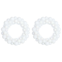 Kerstbal Kransen 2 pcs Wit 33 x 33 x 7 cm Polystyreen