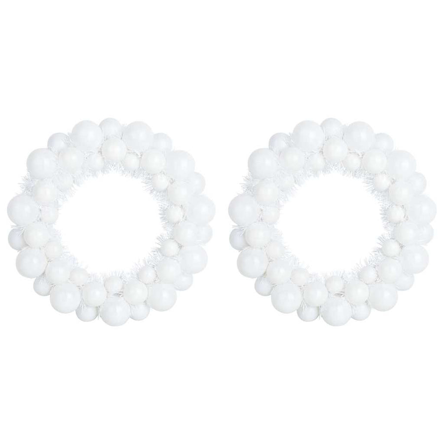 Kerstbal Kransen 2 pcs Wit 33 x 33 x 7 cm Polystyreen