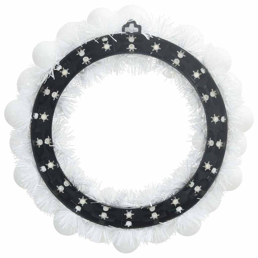 Kerstbal Kransen 2 pcs Wit 33 x 33 x 7 cm Polystyreen
