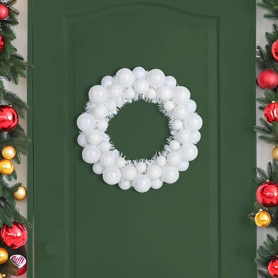 Kerstbal Kransen 2 pcs Wit 33 x 33 x 7 cm Polystyreen