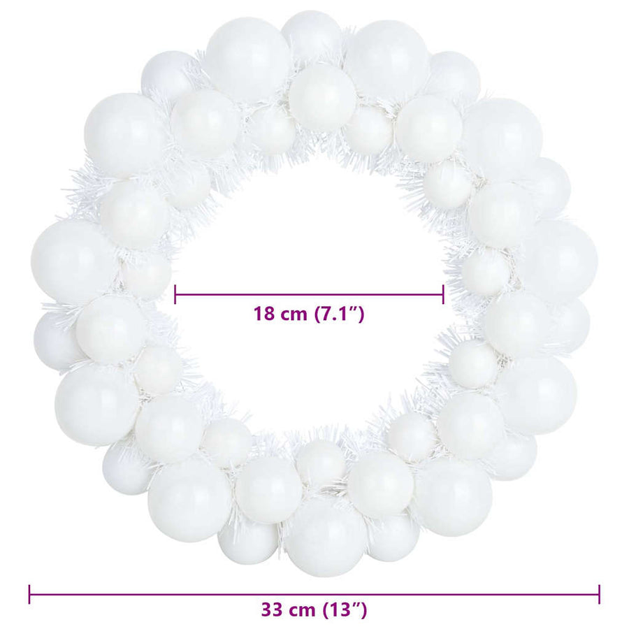 Kerstbal Kransen 2 pcs Wit 33 x 33 x 7 cm Polystyreen
