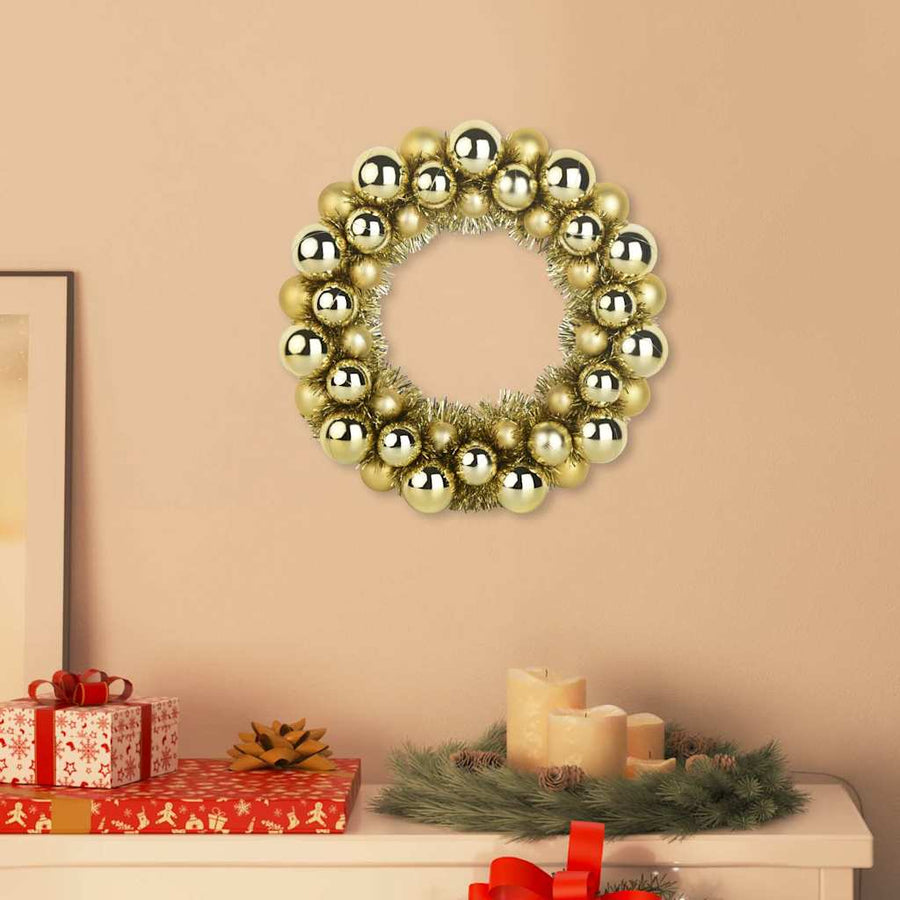 Kerstbal Kransen 2 pcs Goud 33 x 33 x 7 cm Polystyreen