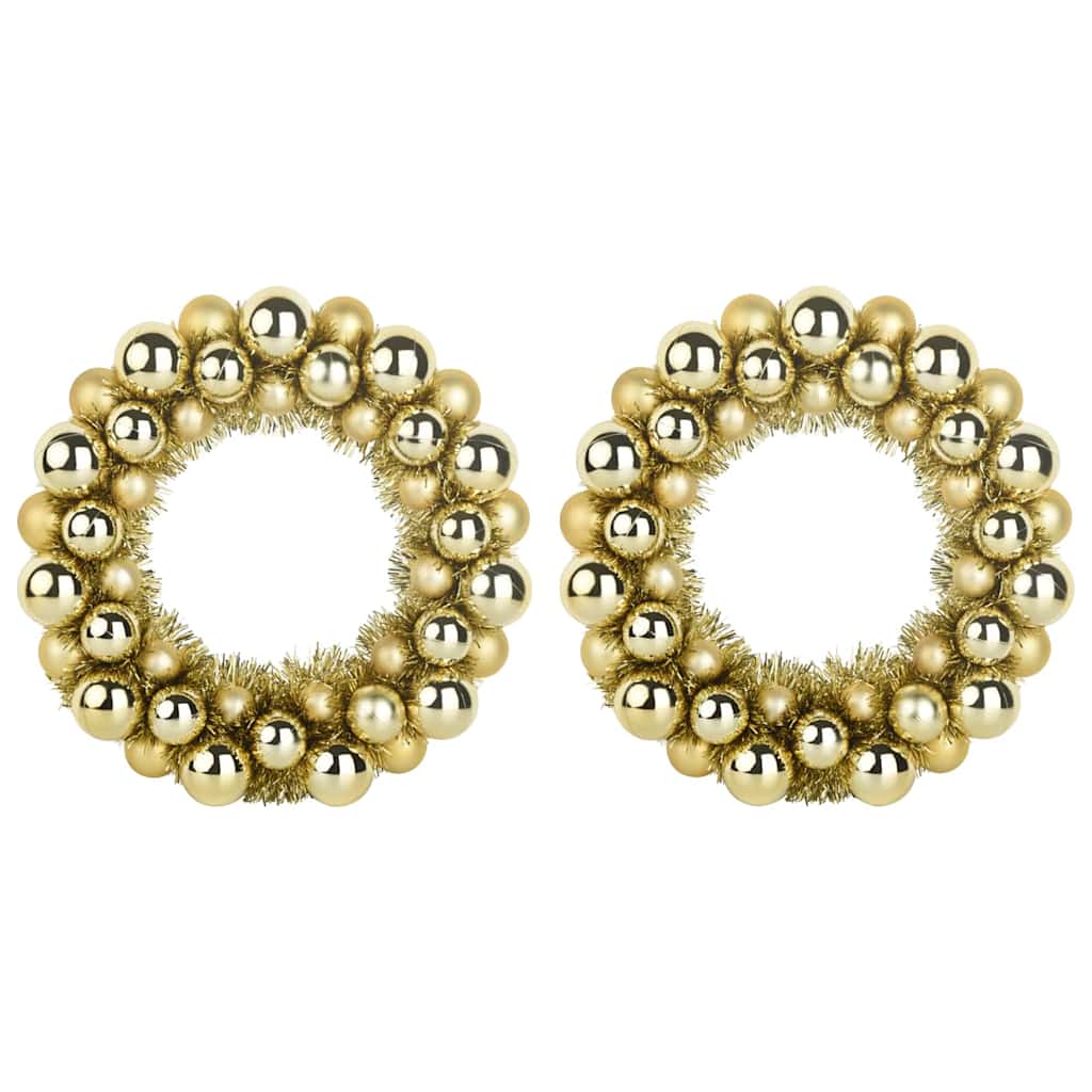 Kerstbal Kransen 2 pcs Goud 33 x 33 x 7 cm Polystyreen