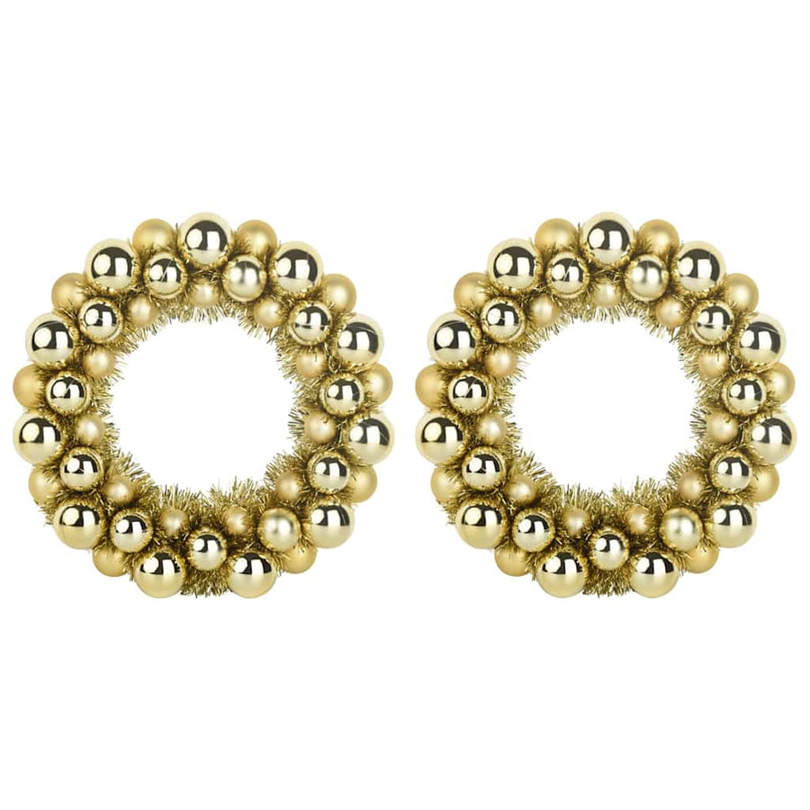 Kerstbal Kransen 2 pcs Goud 33 x 33 x 7 cm Polystyreen