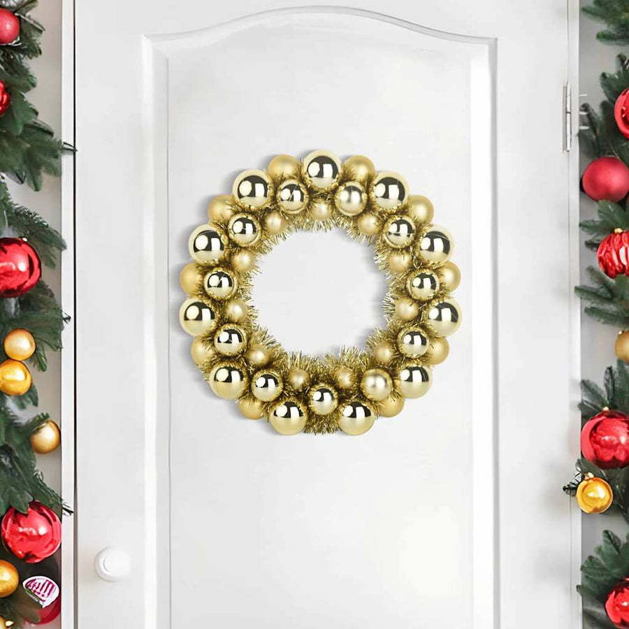 Kerstbal Kransen 2 pcs Goud 33 x 33 x 7 cm Polystyreen