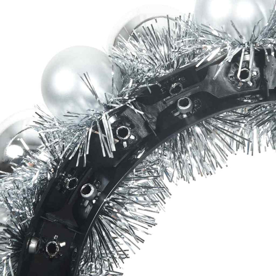 Kerstbal Kransen 2 pcs Zilver 33 x 33 x 7 cm Polystyreen