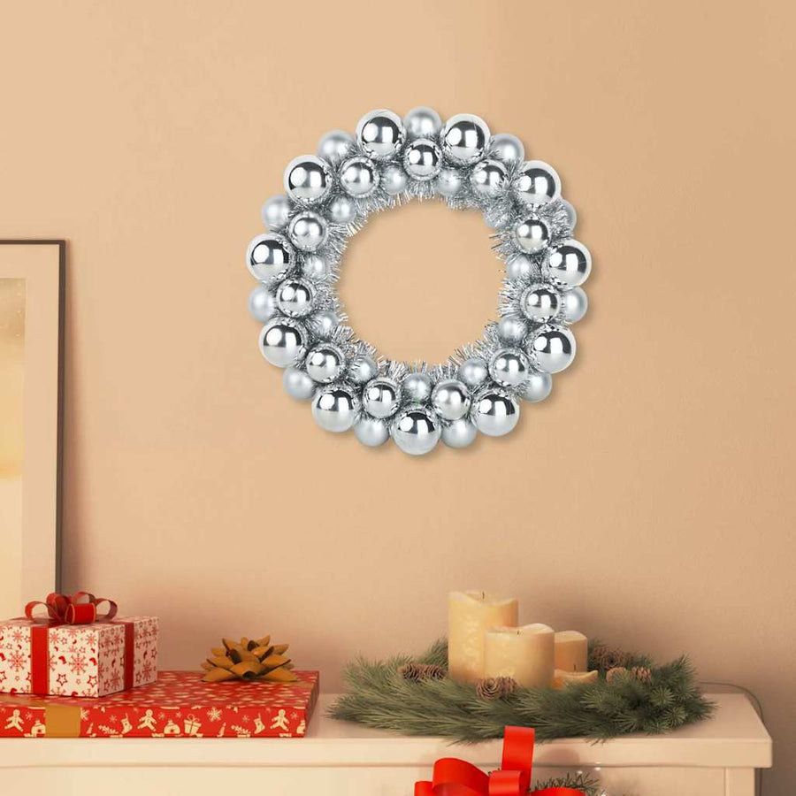 Kerstbal Kransen 2 pcs Zilver 33 x 33 x 7 cm Polystyreen