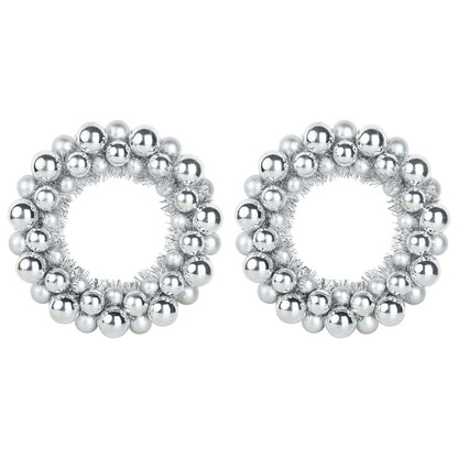 Kerstbal Kransen 2 pcs Zilver 33 x 33 x 7 cm Polystyreen