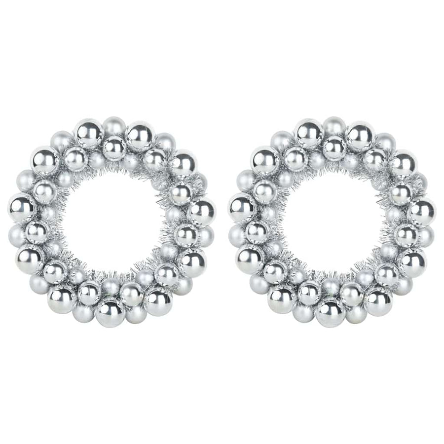 Kerstbal Kransen 2 pcs Zilver 33 x 33 x 7 cm Polystyreen