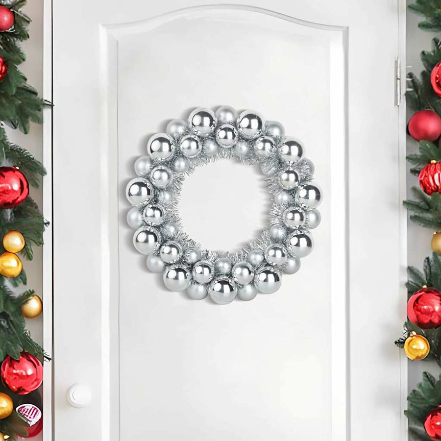 Kerstbal Kransen 2 pcs Zilver 33 x 33 x 7 cm Polystyreen