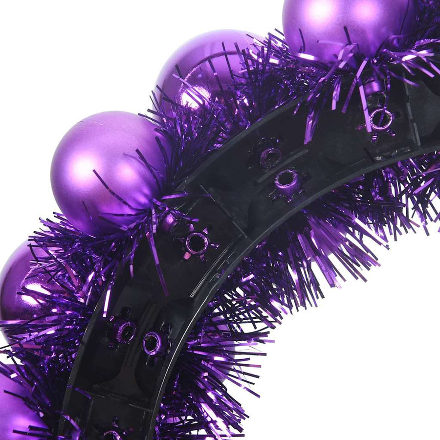 Kerstbal Kransen 2 pcs Lila 33 x 33 x 7 cm Polystyreen
