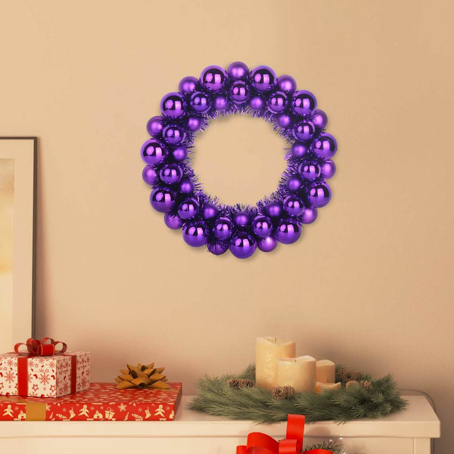 Kerstbal Kransen 2 pcs Lila 33 x 33 x 7 cm Polystyreen