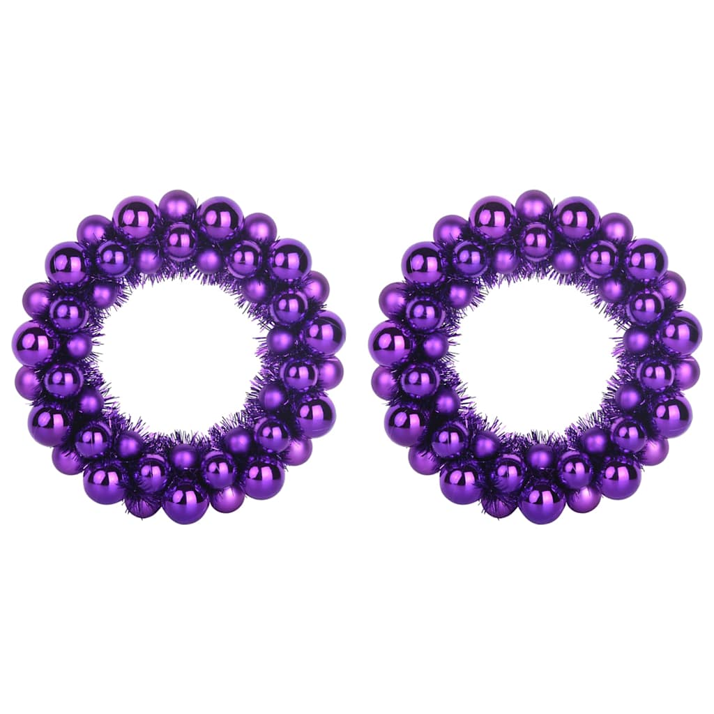 Kerstbal Kransen 2 pcs Lila 33 x 33 x 7 cm Polystyreen
